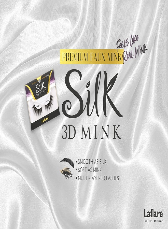 Laflare 3D SILK MINK Premium Faux Mink Eyelashes, Cat Eyes, Wispy, Fluffy, Soft as Mink, Multi-layered False Lashes (SM08) - Image 4